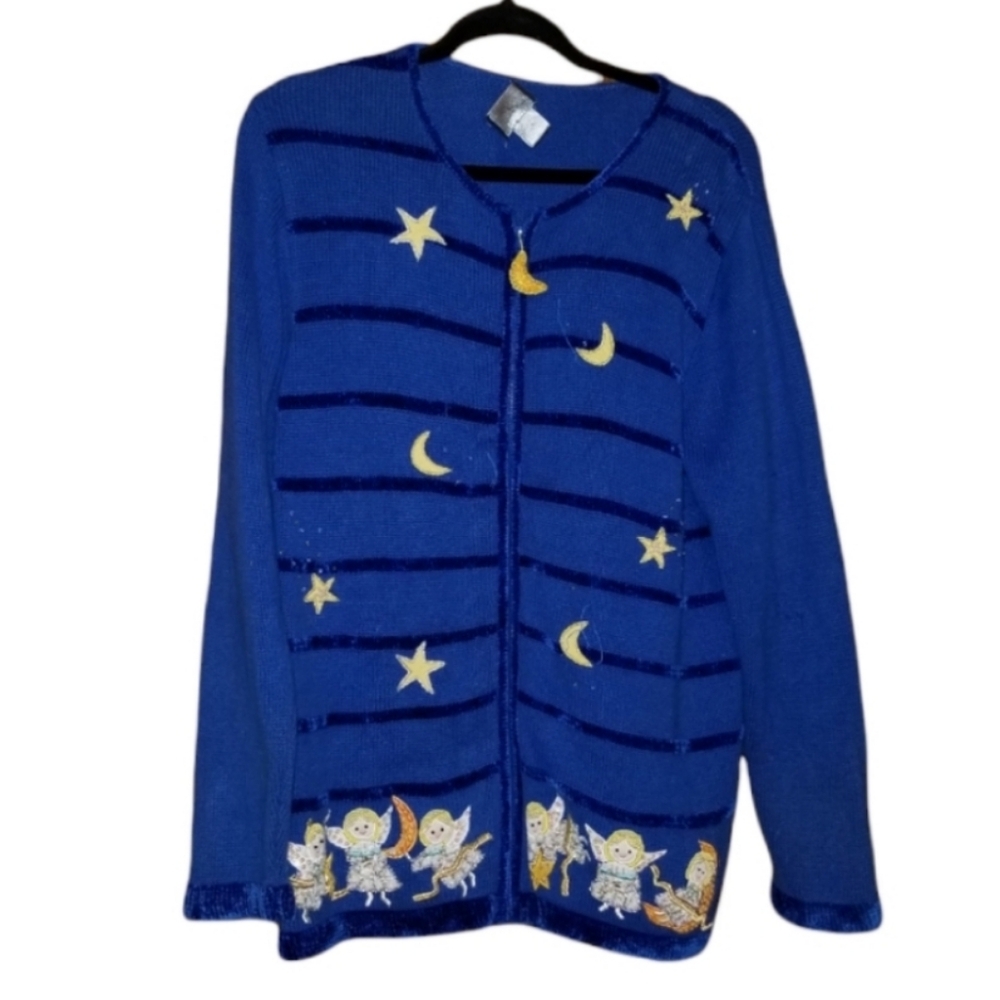 Vintage Bechamel Embroidered Angel Sweater